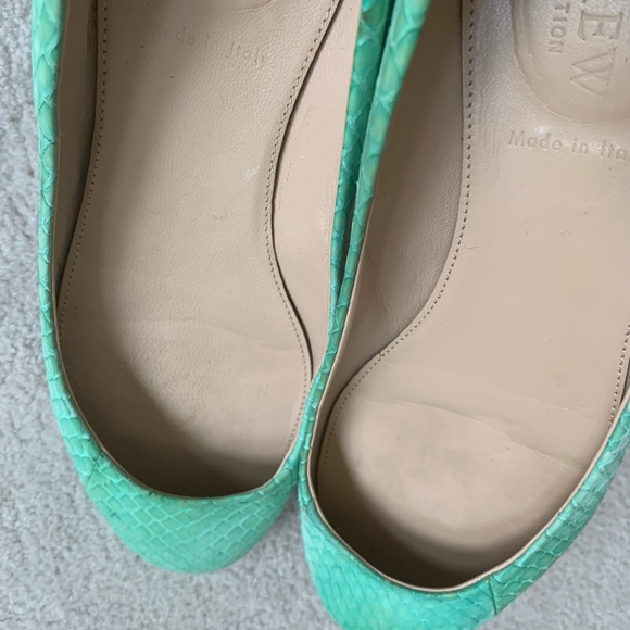 🌸HP🌸 Rare Find, J. Crew Collection Janey Snakeskin Flats, Metallic heels, 7.5 - Picture 8 of 16